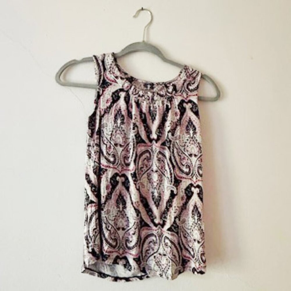Croft & Barrow sleeveless paisley blouse — Women's PXS (Petite Extra Small)